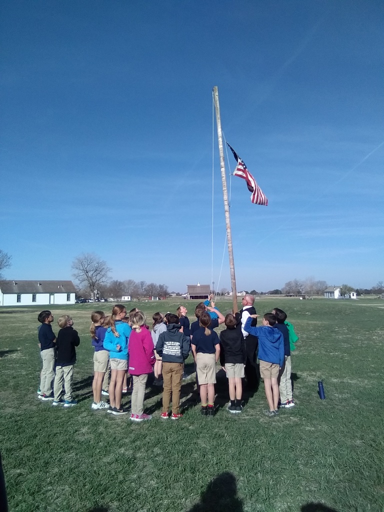 3rd Grade learning to raise the American Flag.